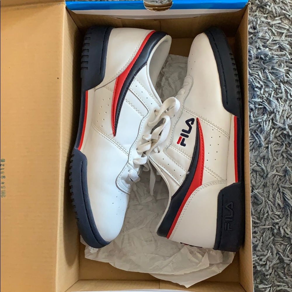 Fila Red, white and navy blue sneakers